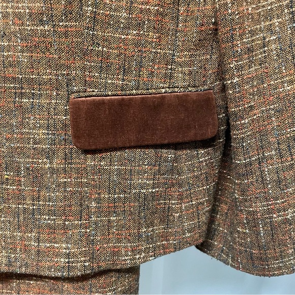 Collections for Le Suit Tweed 2 piece Suit Skirt Blazer Brown - Picture 4 of 9